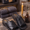 Ortho-Cuir Noir Mules  "Relax" H02