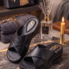 Ortho-Cuir Noir Mules  "Relax" H02